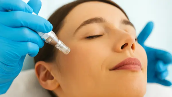 Mesoterapia-facial-rejuvenecimiento-piel-madrid Aplicación de mesoterapia facial en mejillas para rejuvenecimiento de la piel