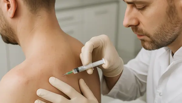 tratamiento-punto-gatillo-toxina-botulinica-espalda-clinica Infiltración de toxina botulínica en el punto gatillo de la espalda por médico especializado